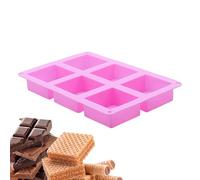 Stampo In Silicone Per Dolci - Stampo Silicone per Torte e Sapone 6 Cavità,Vaschette Ghiaccio Cubetti Quadrati Antiaderente Accessori Cottura per Decorare Dolci Cupcake