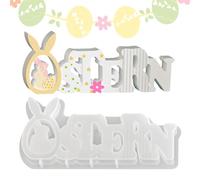Stampo in silicone per feste di Pasqua - Stampo per dolci con lettere di coniglio - per decorazioni natalizie - Per gesso, decorazione in resina, decorazione per la casa, , feste, fai da