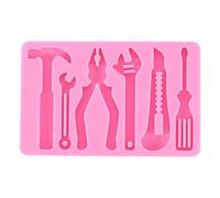 Stampo in silicone per fondente, martello, chiave inglese, cioccolato, caramelle, gelatina, cacciavite e martello, stampo per fondente per decorazione di torte e dessert (stile 2)