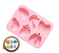 Stampo in silicone per , forma organica, forma di cuore, cervello, cioccolato, 6 cavità simulazione umani, fondente, torte, cioccolato, caramelle, gallet
