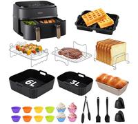 Stampo in silicone per friggitrice ad aria calda Accessori per Philips Airfryer Dual Basket serie 3000/5000, accessori Airfryer include stampi in silicone, piastra per waffle, griglia per pane per