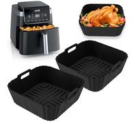 Stampo in silicone per friggitrice ad aria calda Ninja Pro 4,7 l 6,2 l, quadrato in silicone per friggitrice ad aria calda, accessorio per Ninja Af140Eu Af180Eu, accessorio riutilizzabile Ninja