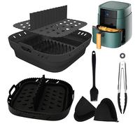 Stampo in Silicone per friggitrice ad Aria da 21 cm con separatore - 5 Pezzi Accessori friggitrice ad Aria Senza Olio, Antiaderente/Facile da Pulire, Compatibile con Cosori 5,5 L Cecotec 6 L