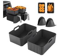Stampo in silicone per friggitrice ad aria per Double Stack XL SL400EU, Foodi Max AF500EU, AF400EU, AF451EU, AF300EU, confezione da 4 accessori per friggitrice da 7,6 a 10,4 litri, piatto da cucina
