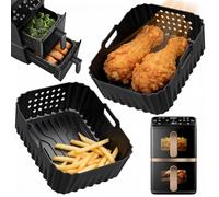 Stampo in Silicone per Friggitrice ad Aria per Philips Airfryer Serie 4000 Cestello Doppio Impilabile 10L NA460/00 NA462/70, Inserto per Cottura in Silicone per Friggitrice ad Aria