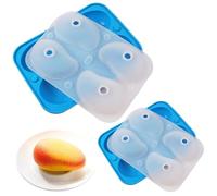 Stampo in silicone per frutta Stampi per frutta da 2 pezzi Stampo in silicone 3D per mango facile da pulire e rimuovere con imbuti e 4 cavità Resistente al calore flessibile per torte caramelle