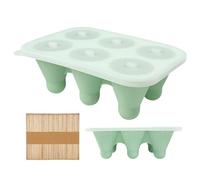 Stampo in silicone per gelati,6 cavità anti perdite, rilascio facile, stampo per mattoni di ghiaccio in silicone con bastoni - per fondente caramello dolci Brownie yogurt succo torta mousse al