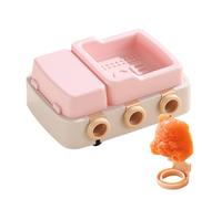 Stampo in silicone per gelati - Stampo per gelati a forma di fumetto, facile da rimuovere, riutilizzabile, con coperchio, per la produzione di torte al congelatore, per frutta, eschimesi, budino