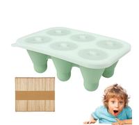 Stampo in silicone per gelato, a tema badminton, 6 cavità, stampi in silicone per gelato inclusi bastoncini, per cioccolato, mousse, brownie, tartufi, dessert, torte gommose
