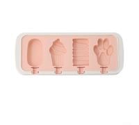 Stampo in silicone per gelato per ghiaccioli e dolcetti, utilizzabile in freezer, riutilizzabile, per una produzione uniforme (stile quattro)