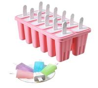 Stampo in silicone per ghiaccioli, per snack e feste estive, rosa 12 senza coperchio)