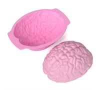 Stampo in silicone per Halloween, stampo realistico per torta di cervello umano, stampo in silicone 3D per gelatina con base di supporto, teglia per Halloween, per caramelle, cioccolato, gelatina o