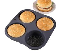 Stampo in silicone per hamburger, 4/6 cavità, top per muffin riutilizzabile, stampo per pane antiaderente con piccoli fori per una cottura uniforme | Strumento per pane per torte whoopie muffin