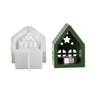 Stampo in silicone per il supporto di artigianato a forma di stella, finestra, casa, decorazione per la casa, gesso, candelabro, decorazione per la casa