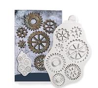 Stampo in silicone per la cottura, 17 x 11 cm, stampo in silicone a forma di ingranaggio, strumento per decorare cioccolato, pasta di gomma, pasta di zucchero, stencil da cucina