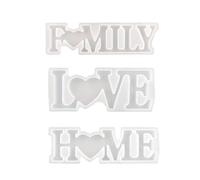Stampo in silicone per lettere Stampo in resina siliconica da 3 pezzi | For gli slogan d'amore della famiglia domestica for la fusione epossidica