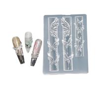 Stampo in silicone per nail art 3D, strumento di progettazione a forma di farfalla, stampi per manicure e creazioni artistiche trasparenti