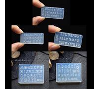 Stampo in silicone per nail art con lettere e numeri 3D, combinazione decorativa, strumento per la creazione di nail art, stampi in silicone 3D per acrilico
