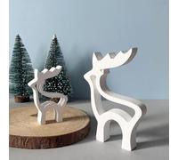Stampo in silicone per Natale, alci, 2 stampi in silicone, per Natale, alce e gesso, per versare, in silicone, per candele fai da te (A)