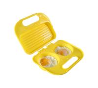 Stampo in silicone per omelette per microonde, antiaderente a 2 cavità, cottura a vapore veloce per uova strapazzate, colazione fritta, strumento per preparare una cucina sana, 18 x 14 cm