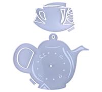 Stampo in Silicone per Orologio da Parete, Teiera e Tazza Bianco | Morbido, Flessibile e Poco Deformabile, per Colate Creative, Lunga Durata, Finitura Bianca, Uso Artigianale
