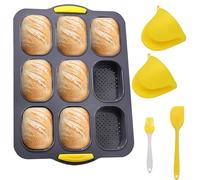 Stampo in silicone per panini - antiaderente e resistente al calore per pane fatto in casa, stampo in silicone per baguette, pane integrale, hot dogs - lavabile in lavastoviglie e adatto al microonde