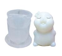 Stampo in silicone per Pasqua - Coniglietto 3D in morbida bianca da 7,1 cm, creatore di antiaderenti, forma di sapone per animali | Strumento flessibile per la lavorazione della r