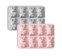 Stampo in silicone per Pasqua, facile da rilasciare, resistente al calore | Stampo in silicone a forma di coniglietto per torte, ghiaccio, sapone, candele, biscotti, dessert, caramelle