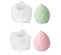 Stampo in silicone per Pasqua, stampi in silicone per uova di Pasqua, 2 stampi per uova di Pasqua, in silicone, 3D per uova di Pasqua, per decorazioni pasquali fai da te (A)