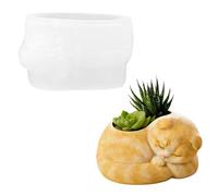 Stampo in silicone per pentole a forma di gatto dormiente stampo per colata | Scatola portaoggetti Stampo per gli amanti dei gatti Appartamento Casa Fattoria Festa Vacanze Portacandele Piante Grasse Vaso