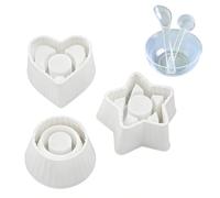 Stampo in Silicone per Portacandele, 3 Pezzi Stampi Silicone con Kit di Miscelazione, Stampi a Strisce per Candele, Stampo 3D per Gesso Rotondi Pentagramma e Cuore, Decorazioni per La Casa
