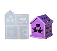 Stampo in silicone per portacandele in resina epossidica, ornamenti estetici, amore e pace, per Natale, scrivania