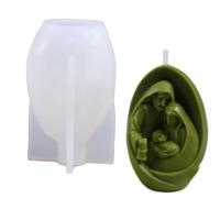 Stampo in silicone per presepe 3D, forma di Gesù per presepe, facile da rimuovere, resistente al calore, per Natale, aromaterapia, sapone, fondente, cioccolato, resina