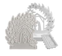 Stampo in silicone per presepe | Stampo in resina | Scena sotto un albero per decorazione domestica in resina