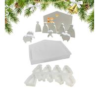 Stampo in silicone per presepe | Stampo in silicone con motivo Gesù religioso - Stampo in silicone per presepe natalizio - per candele profumate in argilla resina, Halloween, compleanno