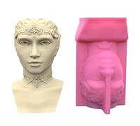 Stampo In Silicone Per Scatola Immagazzinaggio Ritratto Geometrico Re Regina Realizzare Piante Grasse Vaso Fiori Portapenne Portapenne Calcestruzzo Cemento Resina