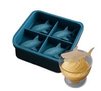 Stampo in silicone per squalo, pressa per cubetti di ghiaccio 3D, pratica forma di scatto per animali marini, in silicone, per bevande, frigorifero e cucina