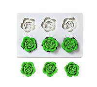 Stampo in silicone per torta di fagioli verdi, caramelle al cioccolato per dessert, blocco di ghiaccio, decorazione per cupcake, strumento di cottura a forma di rosa, stampi in silicone per cottura