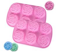 Stampo in silicone per torte, 2 pezzi, 6-Cavity, in silicone, con fiori d'uovo, riutilizzabile, per muffin, pane, mousse, cupcakes