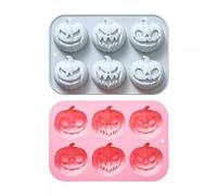 Stampo in silicone per torte, confezione da 2 stampi per cioccolato di Halloween con 6 cavità, per decorazioni per feste, utensili da cucina e da forno