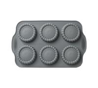 Stampo In Silicone Per Torte E Dolci | Stampo per Muffin Antiaderente con 6 Formine e Disegno a Fiori | Formine Rotonde In Silicone Per Cottura | per Cioccolato, Uova, Pane, Biscotti, Cottura , Prepar