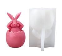 Stampo in silicone per uova coniglio dalle orecchie, 3, A | Stampo in silicone 3D, stampo in silicone coniglietto riutilizzabile, gesso per aromaterapia, decorazione
