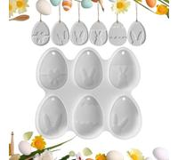 Stampo in silicone per uova di Pasqua, con simpatico motivo a coniglietto, stampo in silicone per colata pasquale, da appendere, resistente alle alte temperature, per la casa