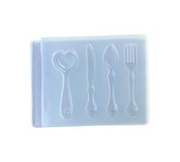 Stampo in silicone per uso alimentare per la lavorazione della resina Elegante cucchiaio e forchetta a forma di accessori decorativi Stampi in resina per la creazione di gioielli