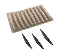 Stampo in silicone per utensili da cucina professionale 10 cavità Baccelli vaniglia per dessert, lezioni cioccolato Stampo in silicone alla vaniglia per mousse torta