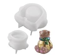 Stampo in silicone per vasetti di conservazione, estetica a forma di orso, contenitore per vasi per piante, per resina epossidica, cemento, gesso, per principianti, professionisti, progetti scolastici