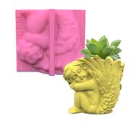 Stampo in silicone per vasi di fiori a forma di angelo, in silicone, per sapone, gesso, cioccolato, cioccolato, per candele in calcestruzzo