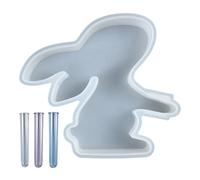 Stampo in silicone per vaso a forma di coniglio con 3 bicchieri reagenti, stampi in resina epossidica a forma di coniglio, vaso di fiori a forma di resina, stazione di propagazione fai da te per