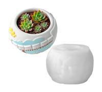 Stampo in silicone per vaso con rilievo 3D treno | stampi per pressofusione di decorazioni per la casa - stampo per portacandele in gesso per resina epossidica artigiani officine e decorazioni per la