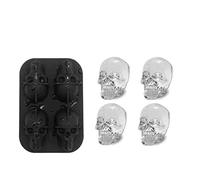 Stampo in silicone per vassoio per cubetti ghiaccio con teschio 3D per cocktail e feste Halloween Utensile da cucina per macchina per ghiaccio flessibile Creatore blocchi congelamento